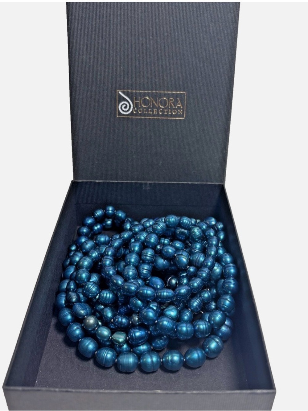 Honora Blue Pearl Multi-Strand Necklace with 3 bracelets